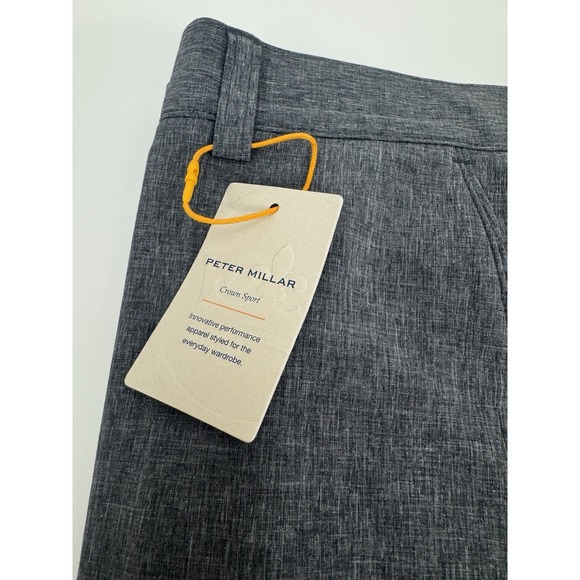 NWT Peter Millar Shackleford‎ Hybrid Golf Swim Shorts Iron Gray Men's Size 36 - Picture 1 of 11